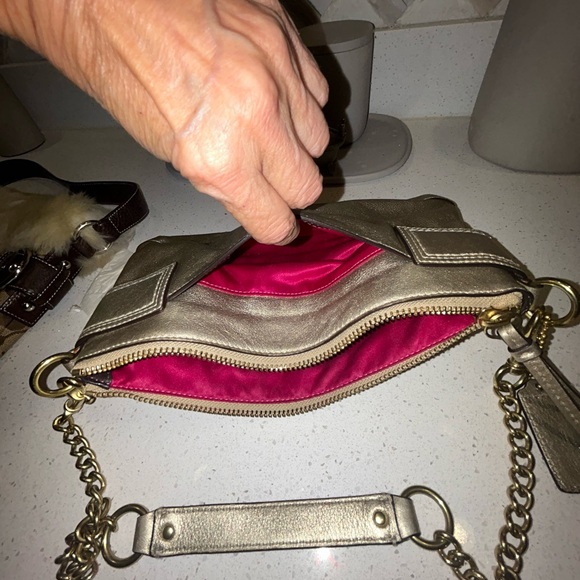 Coach Gold Crossbody Bag with Chain Strap - Picture 8 of 10